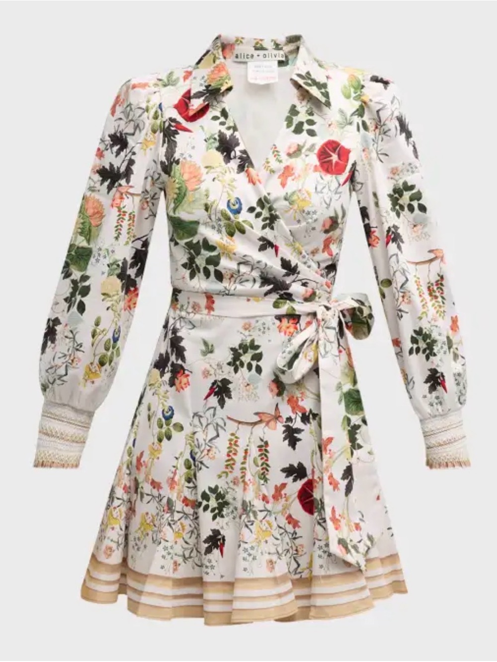 Alice + Olivia Alisa Wrap Godet A-Line Mini Dress. Size 6 - Picture 7 of 14